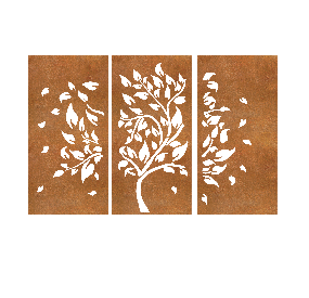 Corten steel screen flower pattern shape