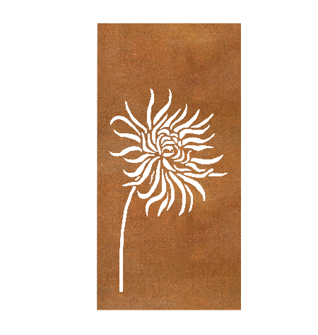 Corten steel screen flower pattern shape