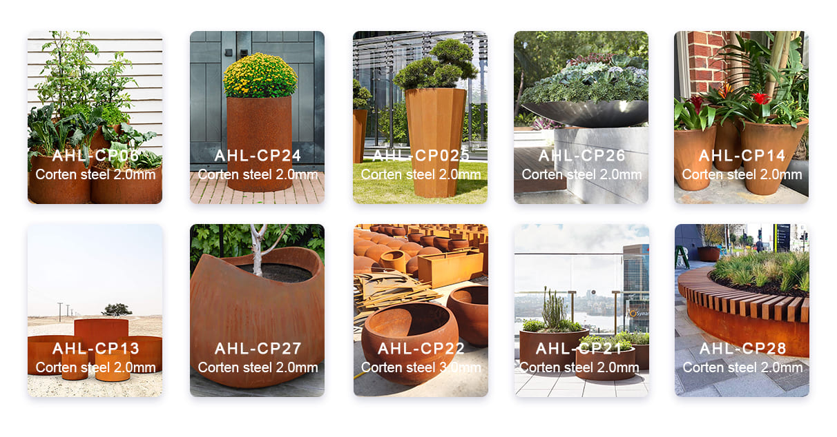 corten steel planters