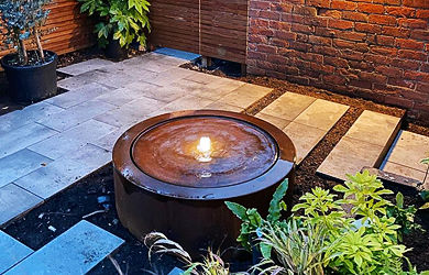 corten steel water bowl