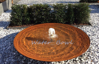 corten steel water feature