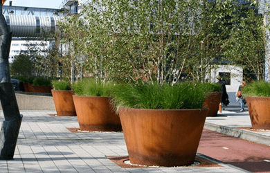 corten steel planter