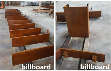 Corten steel billboard and over bridge handrail export to Hong Kong