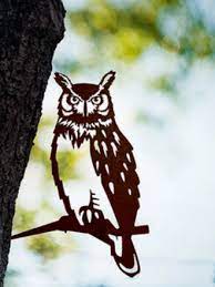 Laser cut metal art owl rusty metal decorations