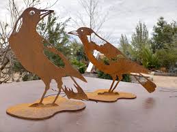 corten steel metal garden statue , animal sculpture