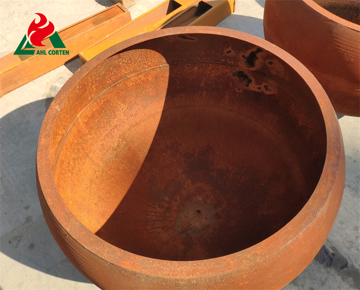 Large Round Outdoor Corten Steel Plant Pot
