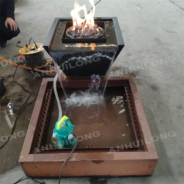 A Black Fountain That Is Both Ornamental And Warm