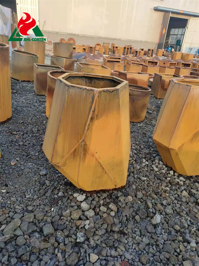 Large Outdoor Corten Steel Flower Pot