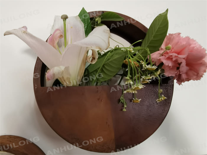 Corten Steel Planter In The Shape Of A Basket