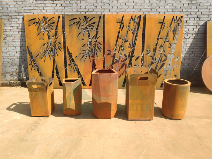 Optimization Corten Steel Planter In Home And Garden Design