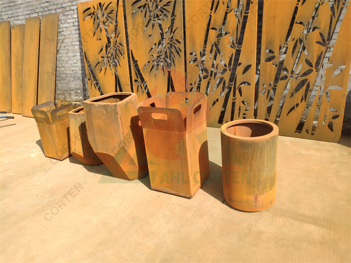 Optimization Corten Steel Planter In Home And Garden Design