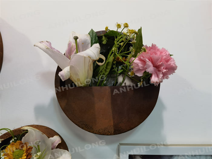 Corten Steel Planter In The Shape Of A Basket