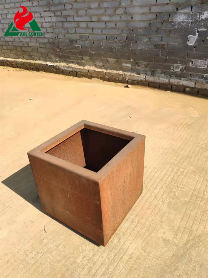 Geometric Large Outdoor Corten Steel Planter