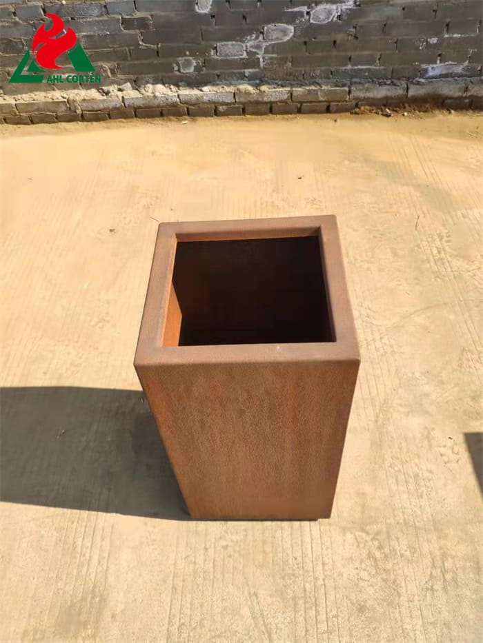 Geometric Large Outdoor Corten Steel Planter