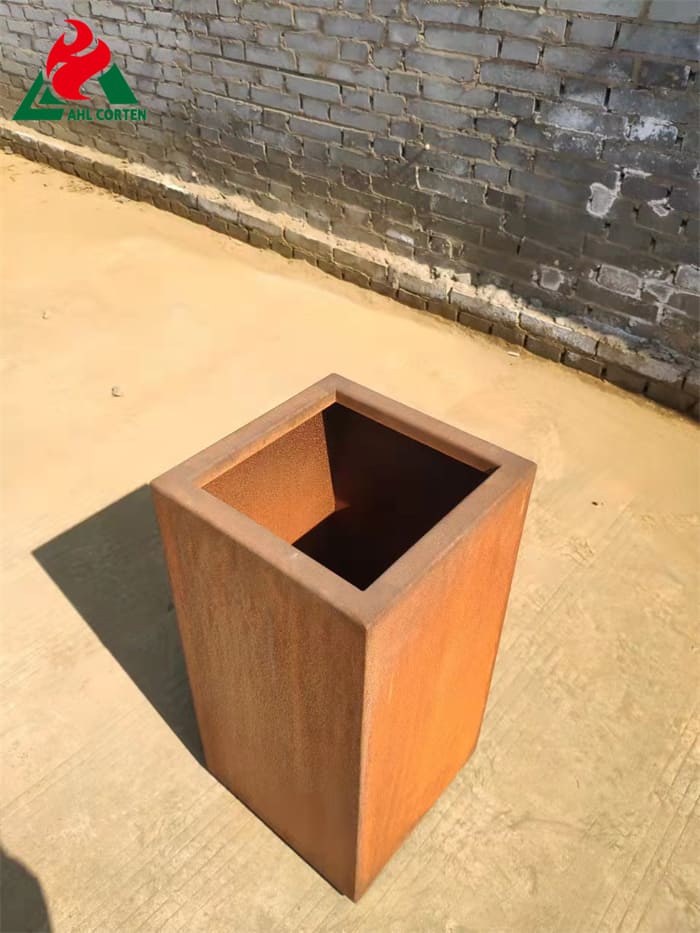 Geometric Large Outdoor Corten Steel Planter