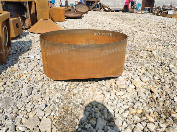 Rust-like Color Vintage Corten Steel Fire Pit For Outdoor Or Indoor