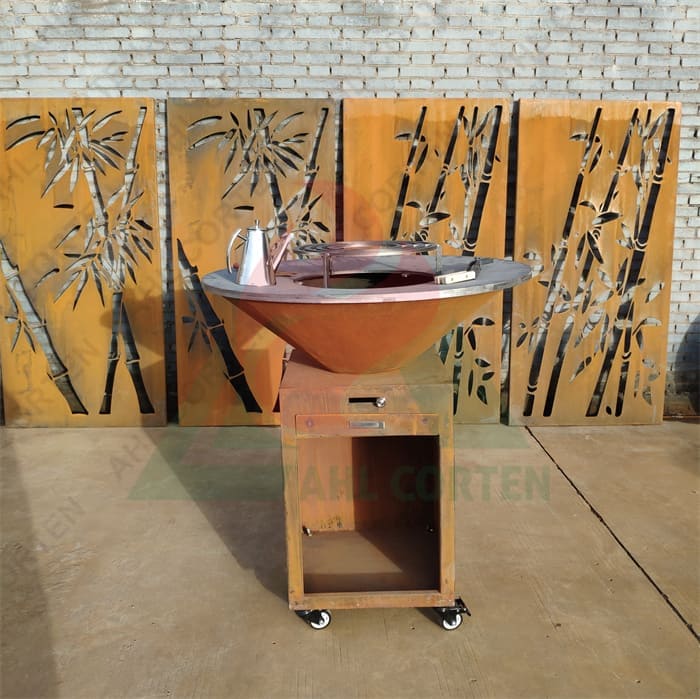 Charcoal grill outdoor corten bbq grill for sale