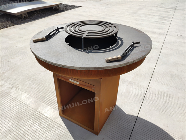 AHL CORTEN No paint round corten steel bbq grill Outdoor Kitchen America