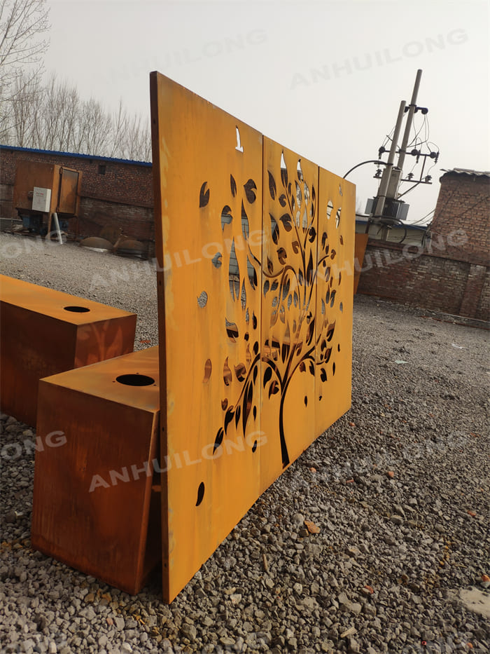 Decorative Rust Tree Corten Screen Panels For Park Project Manufacture
