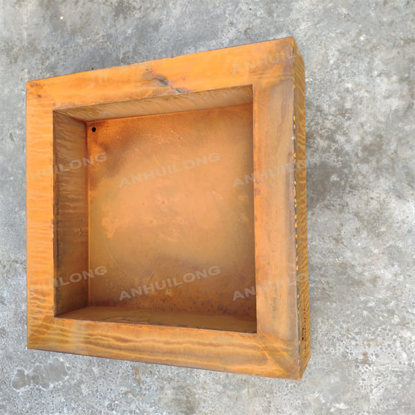 Grilling rectangular corten gas steel fire pit