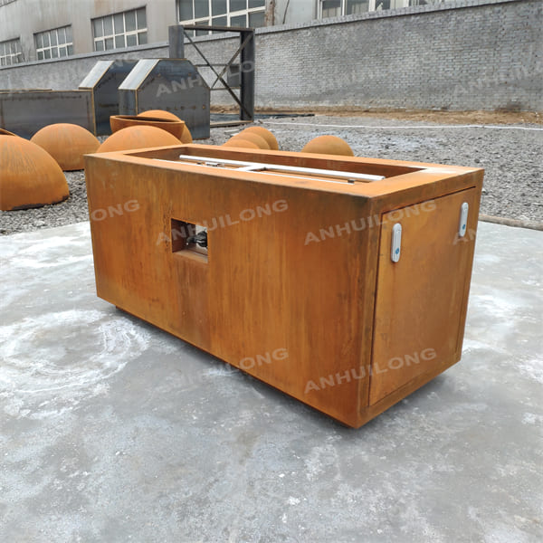 Increasingly accepted more environmentally friendly corten steel gas fire pit