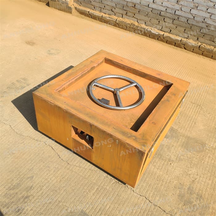 Large Square Corten Steel Metal Outdoor Gas Fire Pit