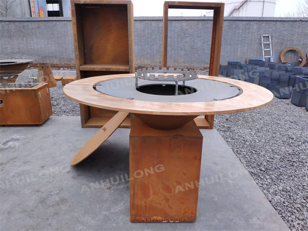 User-Friendly Rust Wood Fire Pit Grill For Outdoor Cooking Manufacture