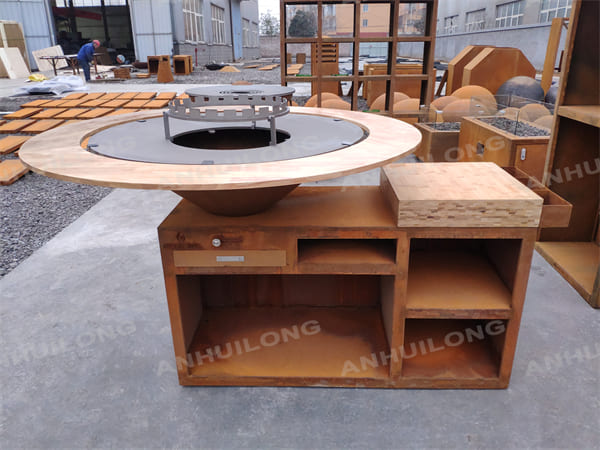 User-Friendly Rust Wood Fire Pit Grill For Outdoor Cooking Manufacture