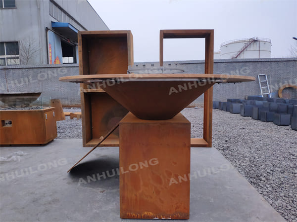 User-Friendly Rust Wood Fire Pit Grill For Outdoor Cooking Manufacture