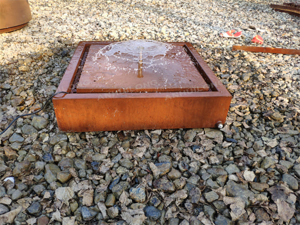 Rustic style corten steel water feature for landscaping