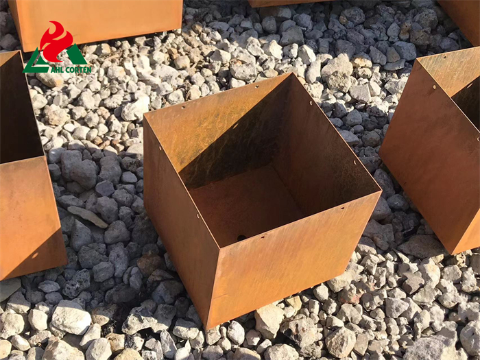 Weathering steel outdoor characteristic flower pot