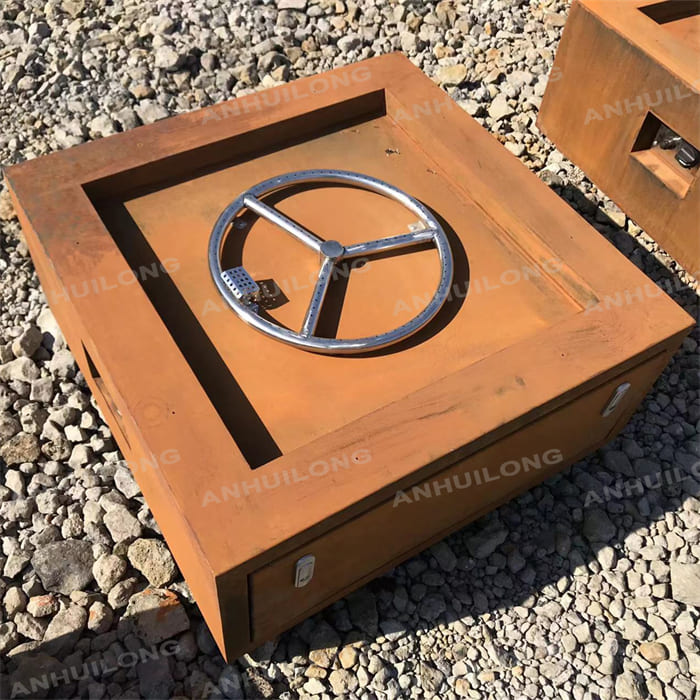 High quality square outdoor gas fire pit