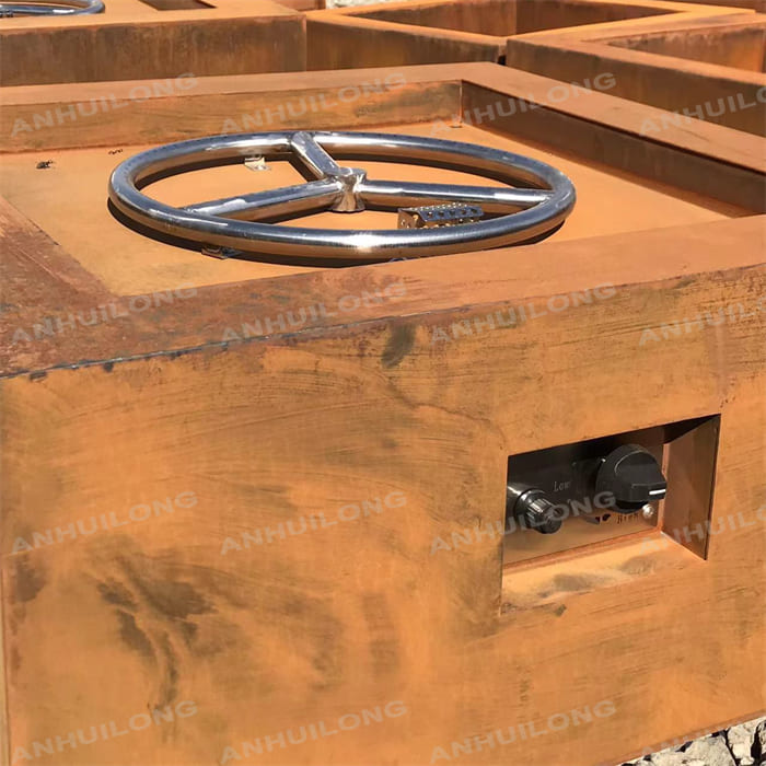 High quality square outdoor gas fire pit