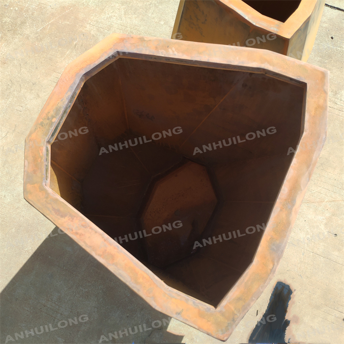 Special-shaped corten steel flower pot