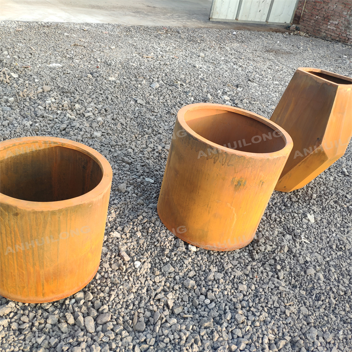 Outdoor multi-model corten steel flower pot