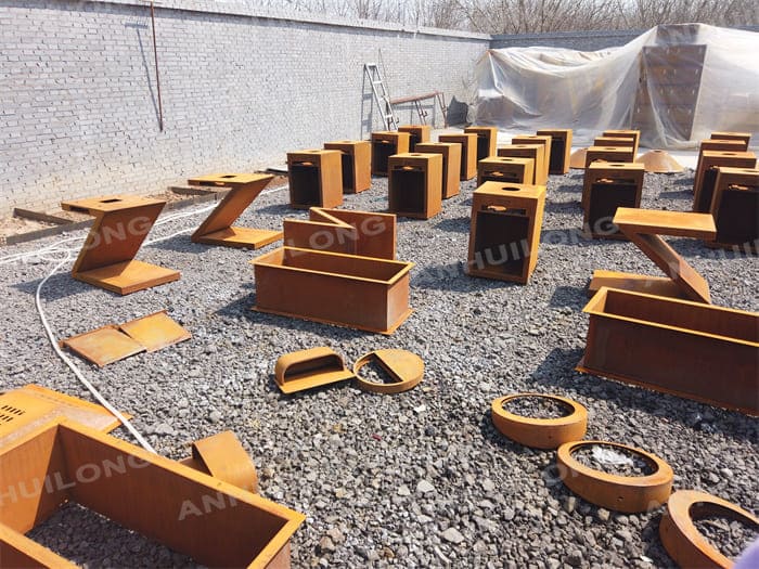 Modern Style Corten Steel Planter With Rust-like Color