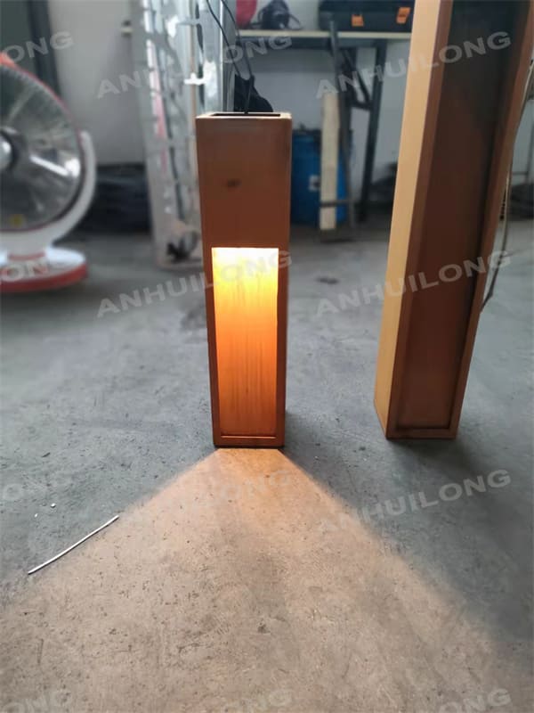 Metal garden Lamp body rust-like Lamp base corten steel lampstandard freestand lamp post home decoration  lamp box