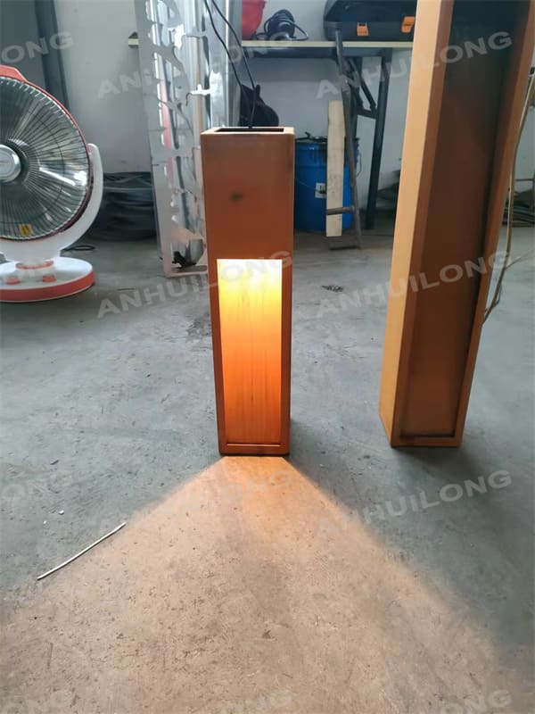 Metal garden Lamp body rust-like Lamp base corten steel lampstandard freestand lamp post home decoration  lamp box