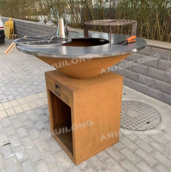 AHL STEEL high quality Corten steel  BBQ grill For hotel and restaurant