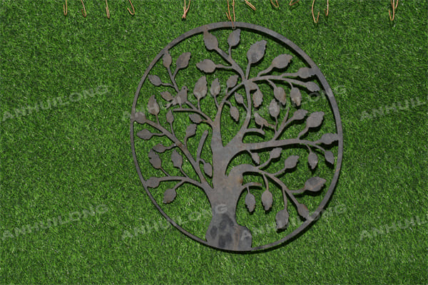 Modern  Laser cut  vintage style maintenance-free  rusty tree art Tabletop Decor For Park Project