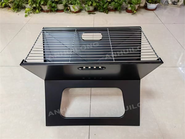 Modern Rectangular Barbecue Black Painted Bbq Outdoor Heater Grill Barbeque Grill Outdoor Kitchen