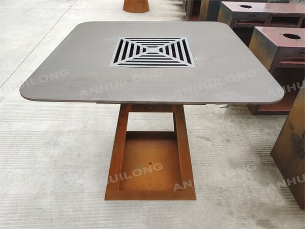 Corten Steel bbq grill For Outdoor Cooking Square Corten Steel grill Corten Barbecue For bbq kitchen