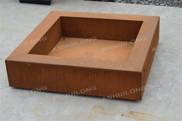 Classic Corten Steel Fire Bowl Square For Camping or Party
