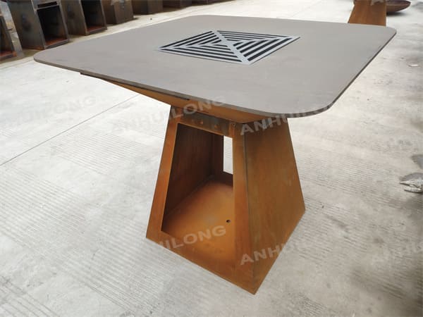 Corten Steel bbq grill For Outdoor Cooking Square Corten Steel grill Corten Barbecue For bbq kitchen