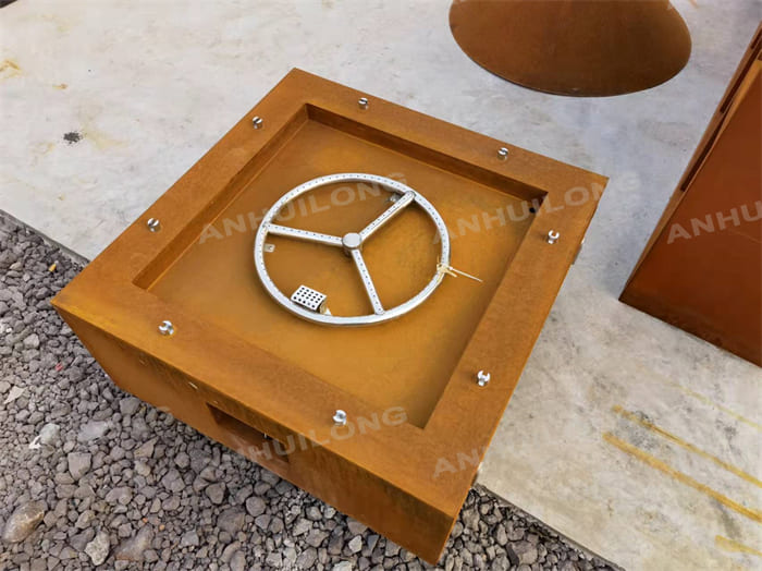 Individual Style Corten Steel Gas Fire Pit For Home And Garden