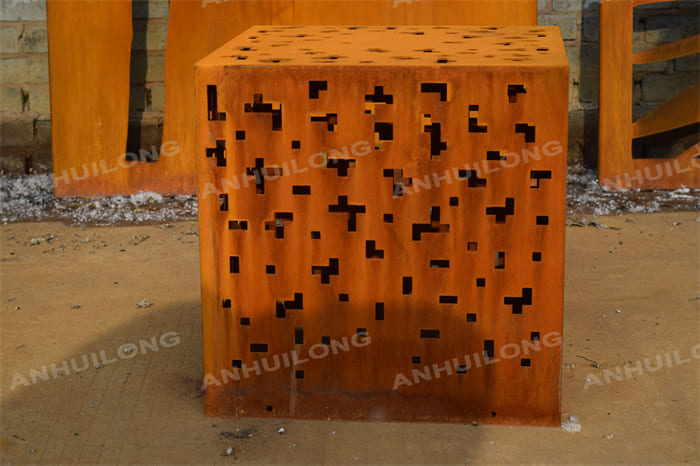 Rust Color Outdoor Corten Steel Garden Lights Box