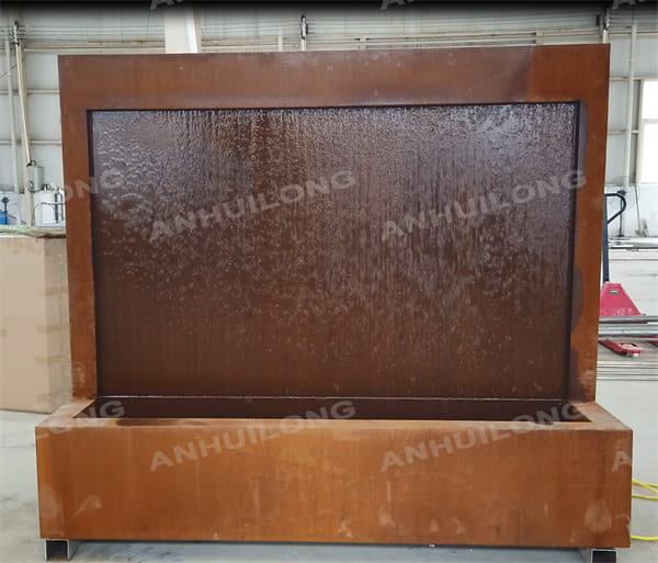 Large Outdoor Corten Steel Waterwall With Lights For Sale