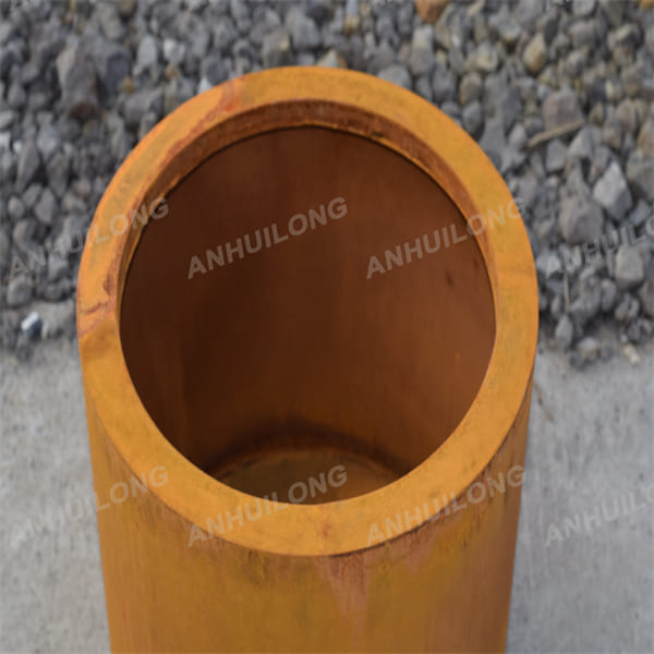 Outdoor large rust weather resistant steel flower planter pot