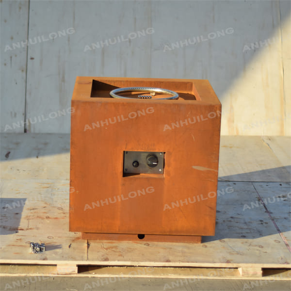 Square weathering steel utility gas furnace