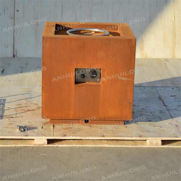 Square weathering steel utility gas furnace